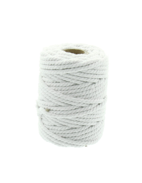 Macramé katoentouw 5 mm - Wit