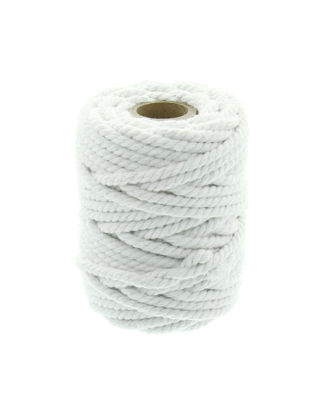 Macramé katoensnoer 6 mm - Wit
