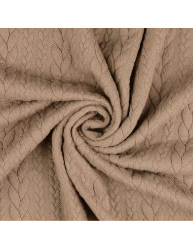 Gevlochten sweatstof - Chamois