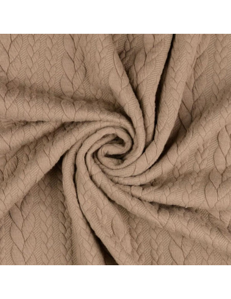 Gevlochten sweatstof - Chamois