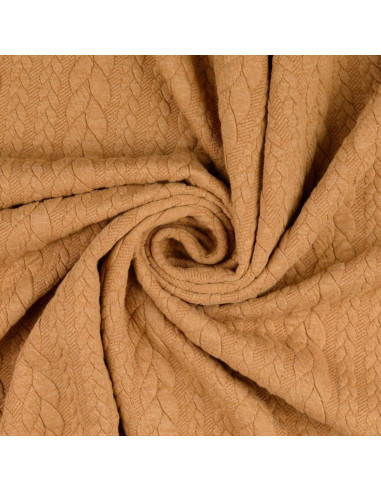 Gevlochten sweatstof - Camel