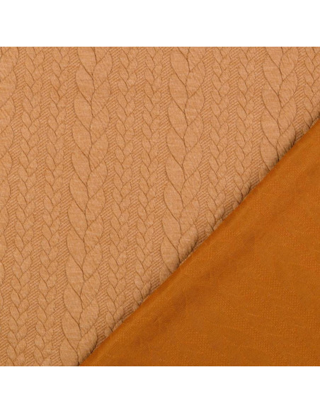 Gevlochten sweatstof - Camel