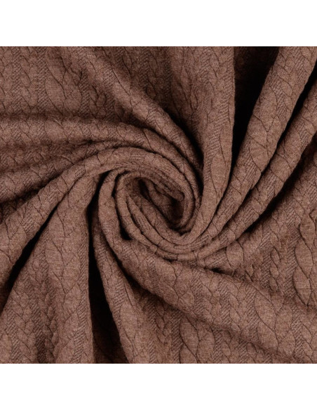 Gevlochten sweatstof - Fauve