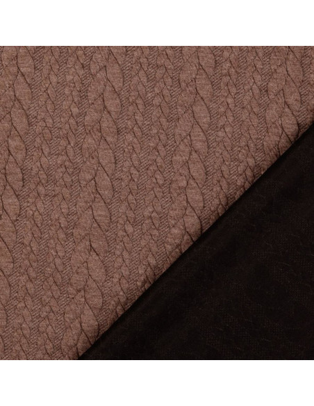 Gevlochten sweatstof - Fauve