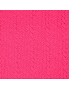 Gevlochten sweatstof - Fuchsia