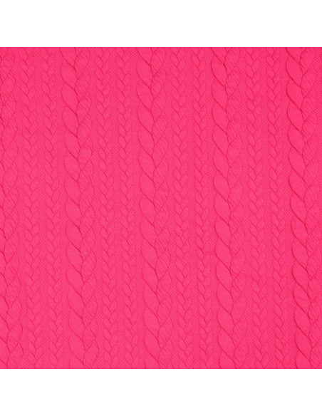Gevlochten sweatstof - Fuchsia