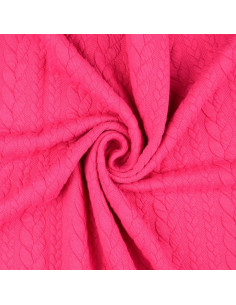 Gevlochten sweatstof - Fuchsia 2