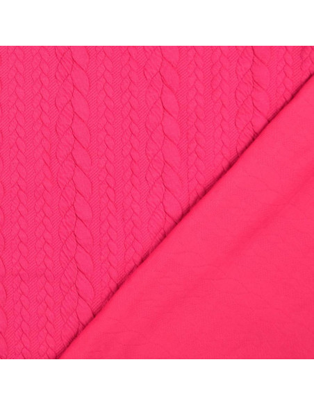 Gevlochten sweatstof - Fuchsia