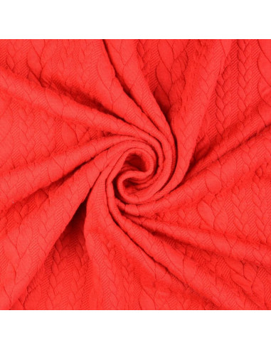 Gevlochten sweatstof - Rood