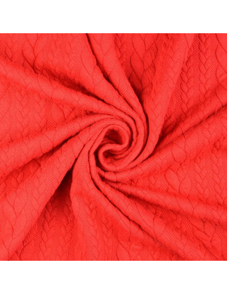 Gevlochten sweatstof - Rood