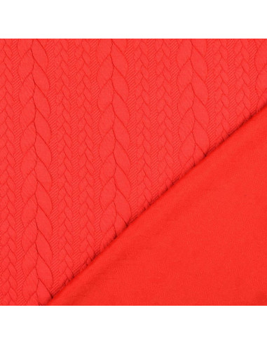 Gevlochten sweatstof - Rood