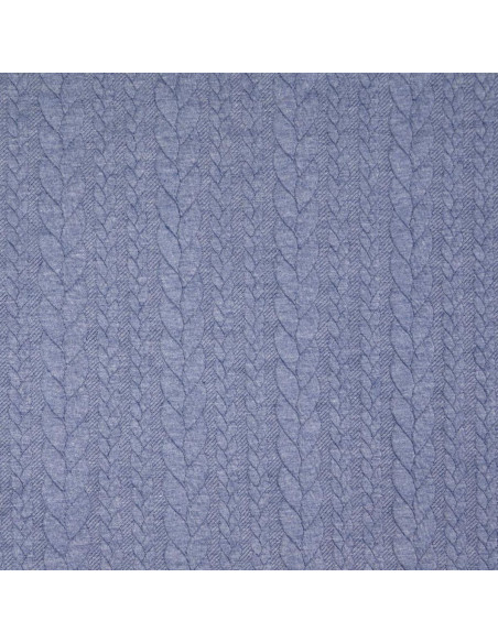 Gevlochten sweatstof - Denim