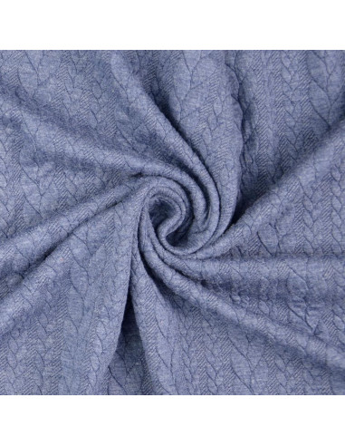 Gevlochten sweatstof - Denim