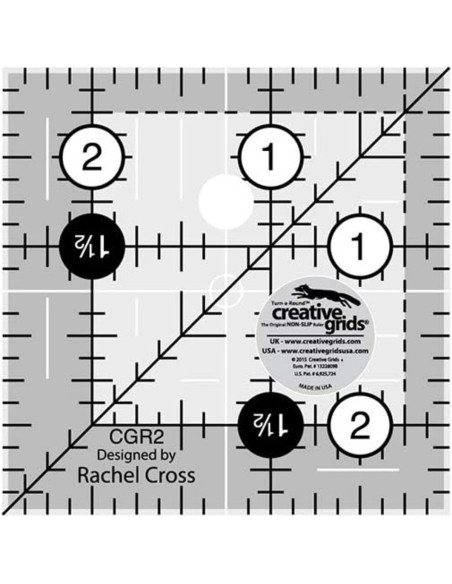 Vierkante quiltliniaal 2,5" x 2,5" Creative Grids
