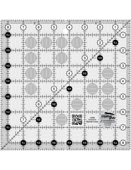 Quiltliniaal vierkant 8.5" x 8.5" Creative Grids