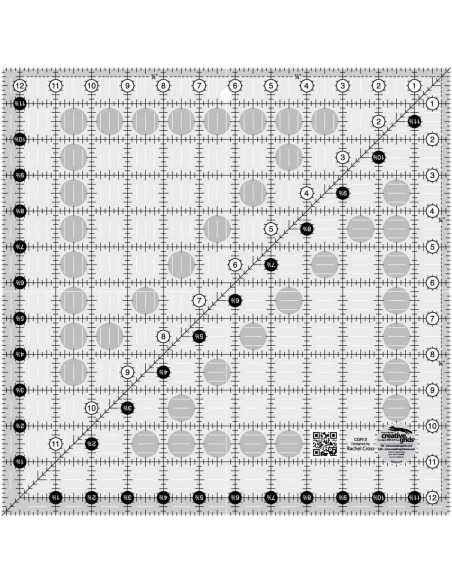 Quiltliniaal vierkant 12,5" x 12,5" Creative Grids