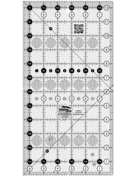 Rechthoekige quiltliniaal 6,5" x 12,5" Creative Grids