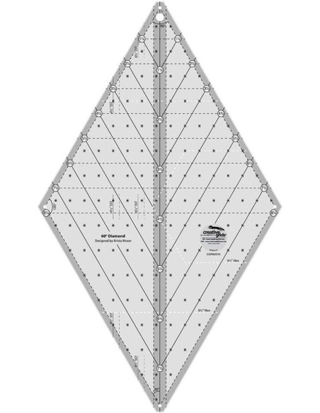 Diamant 60° quiltliniaal Creative Grids