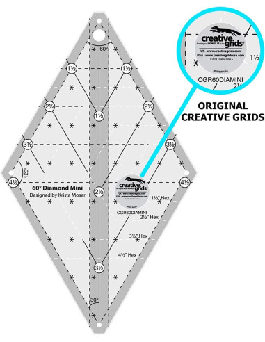 Diamond Mini 60° Creative Grids quiltliniaal
