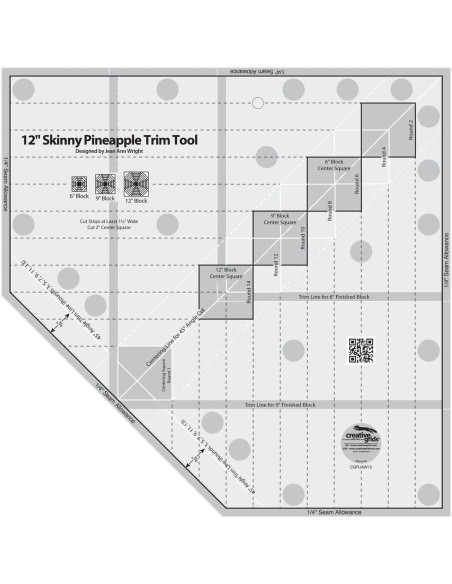 12" Skinny Pineapple Trim Tool Creative Grids Liniaal