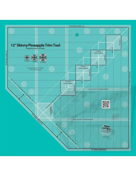 12" Skinny Pineapple Trim Tool Creative Grids Liniaal