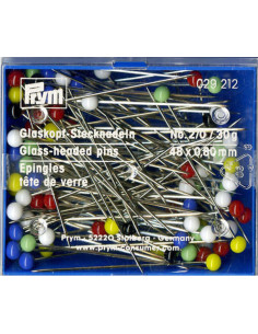 Doos van 30 gram extra lange glaskopspelden assorti Prym