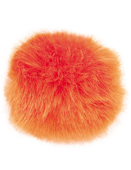 Imitatiebont pompon 10 cm - Oranje