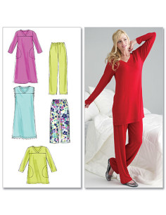 Top patroon, tuniek, nachthemd, broek