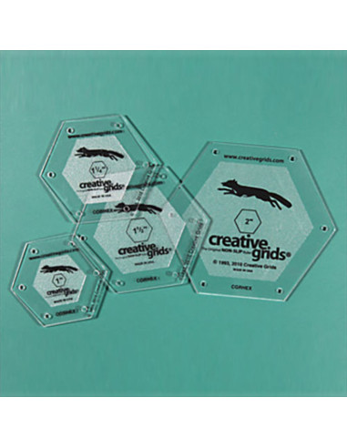 Set van 4 zeshoekige linialen Creative Grids