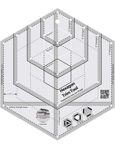 Hexagonale liniaal Trim Tool Creative Grids