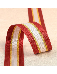 Lurex schouderriem - Rood en goud