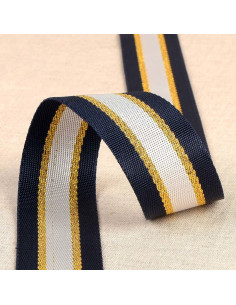 Lurex schouderriem - Marineblauw en goud
