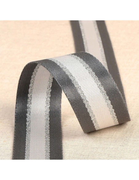 Lurex schouderriem - Donkergrijs en zilver
