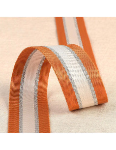 Lurex schouderriem - Oranje en zilver