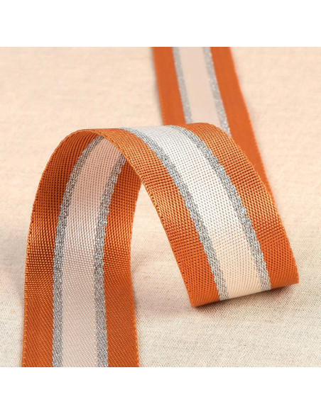 Lurex schouderriem - Oranje en zilver