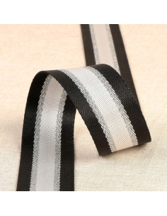 Lurex schouderriem - Zwart en zilver