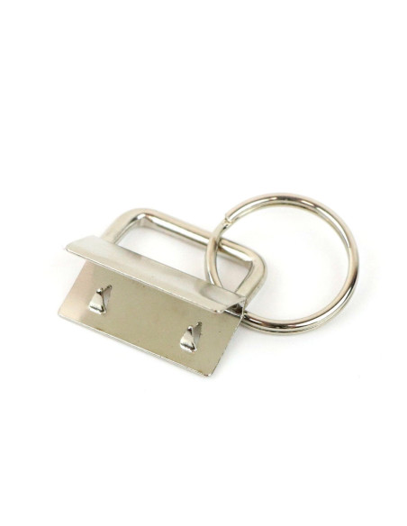Set van 2 sleutelhangerclips en riem - Zilver