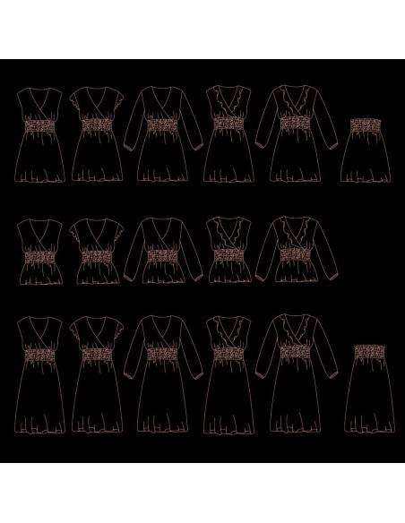Blouse-, rok- en jurkpatroon Sifnos - Ikatee
