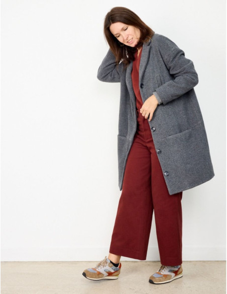 Flow oversized jas of vest patroon - Atelier Scämmit