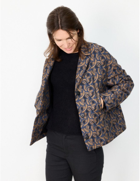 Flow oversized jas of vest patroon - Atelier Scämmit