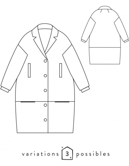 Flow oversized jas of vest patroon - Atelier Scämmit