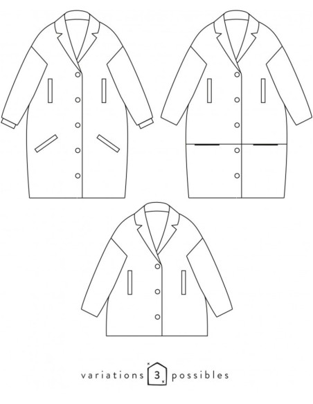 Flow oversized jas of vest patroon - Atelier Scämmit