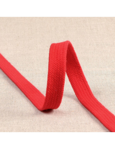 Plat gevlochten koord voor sweatshirt - Rood