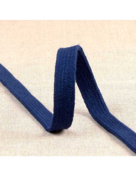 Plat gevlochten koord voor sweatshirt - Marineblauw