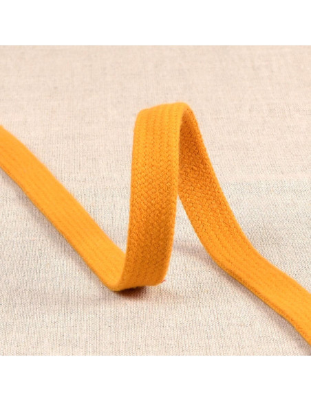 Plat gevlochten koord voor sweatshirt - Mosterdkleurig