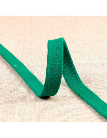 Plat gevlochten koord voor sweatshirt - Groen