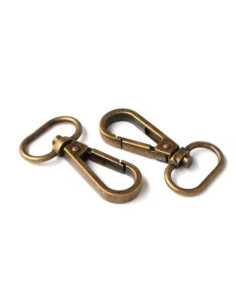 Set van 2 metalen karabijnhaken - Antiek 19 mm