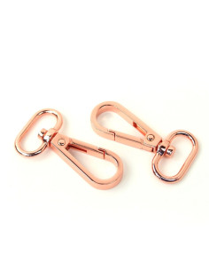 Set van 2 metalen karabijnhaken - Roségoud 19 mm