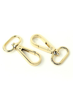 Set van 2 metalen karabijnhaken - Goud 19 mm