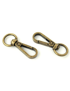 Set van 2 metalen karabijnhaken - Antiek 12,7 mm